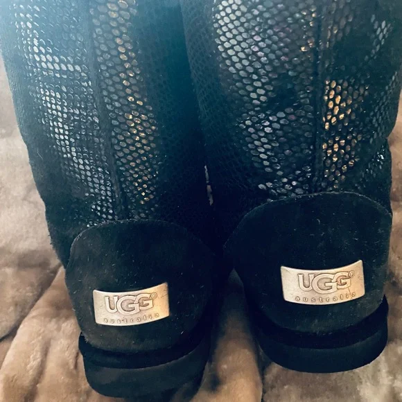 Ugg Classic Tall Black Sparkle Boots - Picture 8 of 16